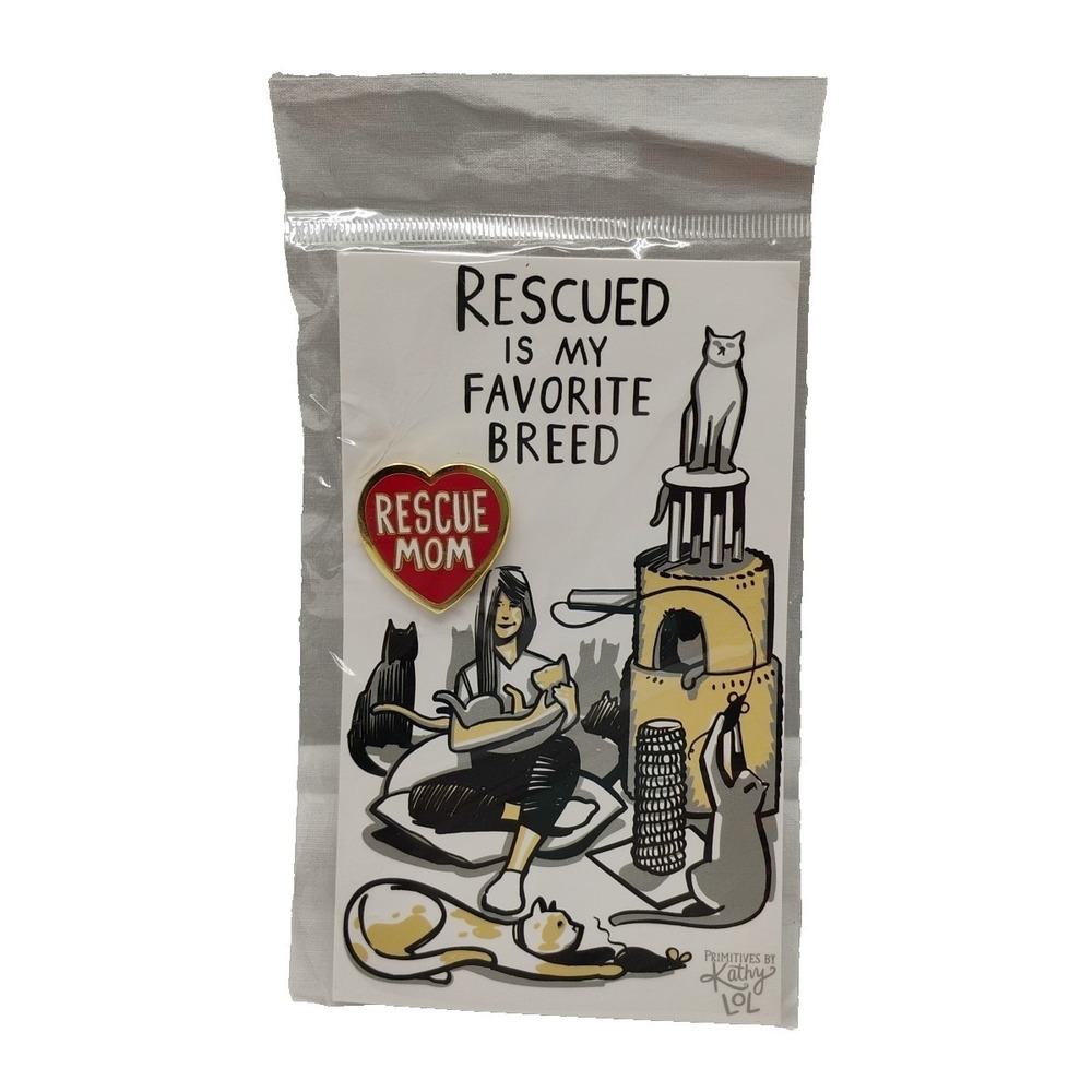 NIP Rescued Is My Favorite Breed Animal Rescue Mom Enamel Pin Brooch